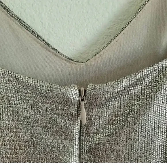 Betsy & Adam Dresses Betsy & Adam Silver Metallic Evening Size 2 - Picture 5 of 8